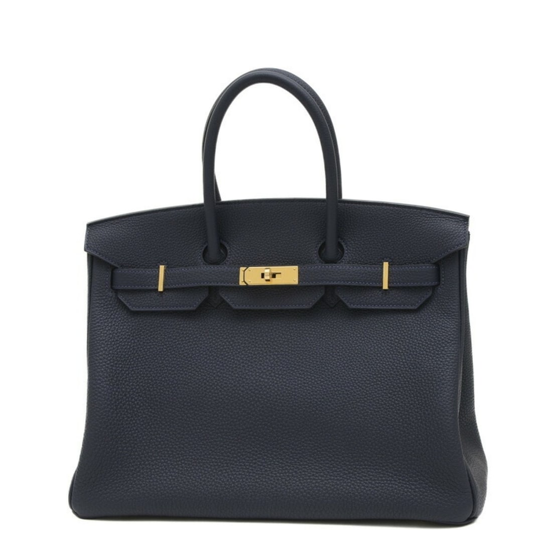 Hermes Birkin 35 Handbag Togo Blue Nuit W Engraved (1 of 12)