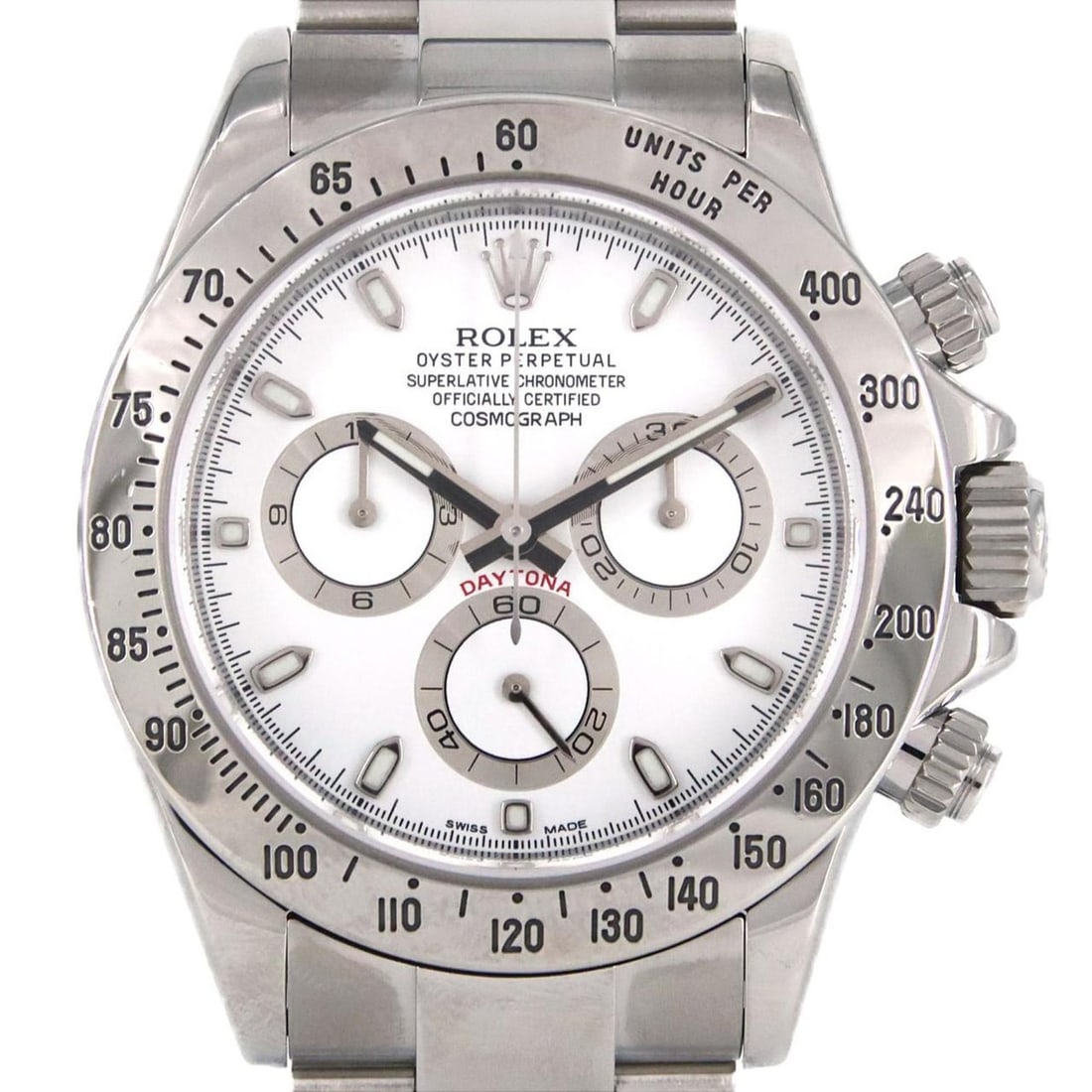Rolex Daytona 116520 SS Wristwatch Automatic Random Number: --- Catalog ---Category: SizeWrist Size: 20cm / 7.87''Case Diameter: 40mm / 1.57''Category: DesignType: WristwatchGender: MenColor (Dial): WhiteMaterial (Band): Stainless steelMaterial (Case): Stainle