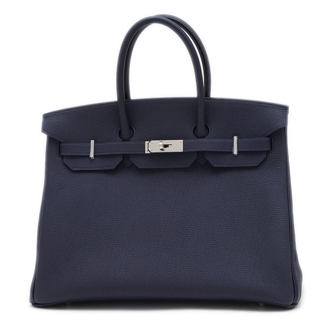 Hermes Birkin 35 Handbag Togo Blue Nuit W Engraved: --- Catalog ---Category: SizeSize (HxWxD): 25cm x 35cm x 18cm / 9.84'' x 13.77'' x 7.08''Category: DesignType: HandbagColor: Blue nuitGender: WomenMaterial: Togo leather Hardware Color: SilverCategory