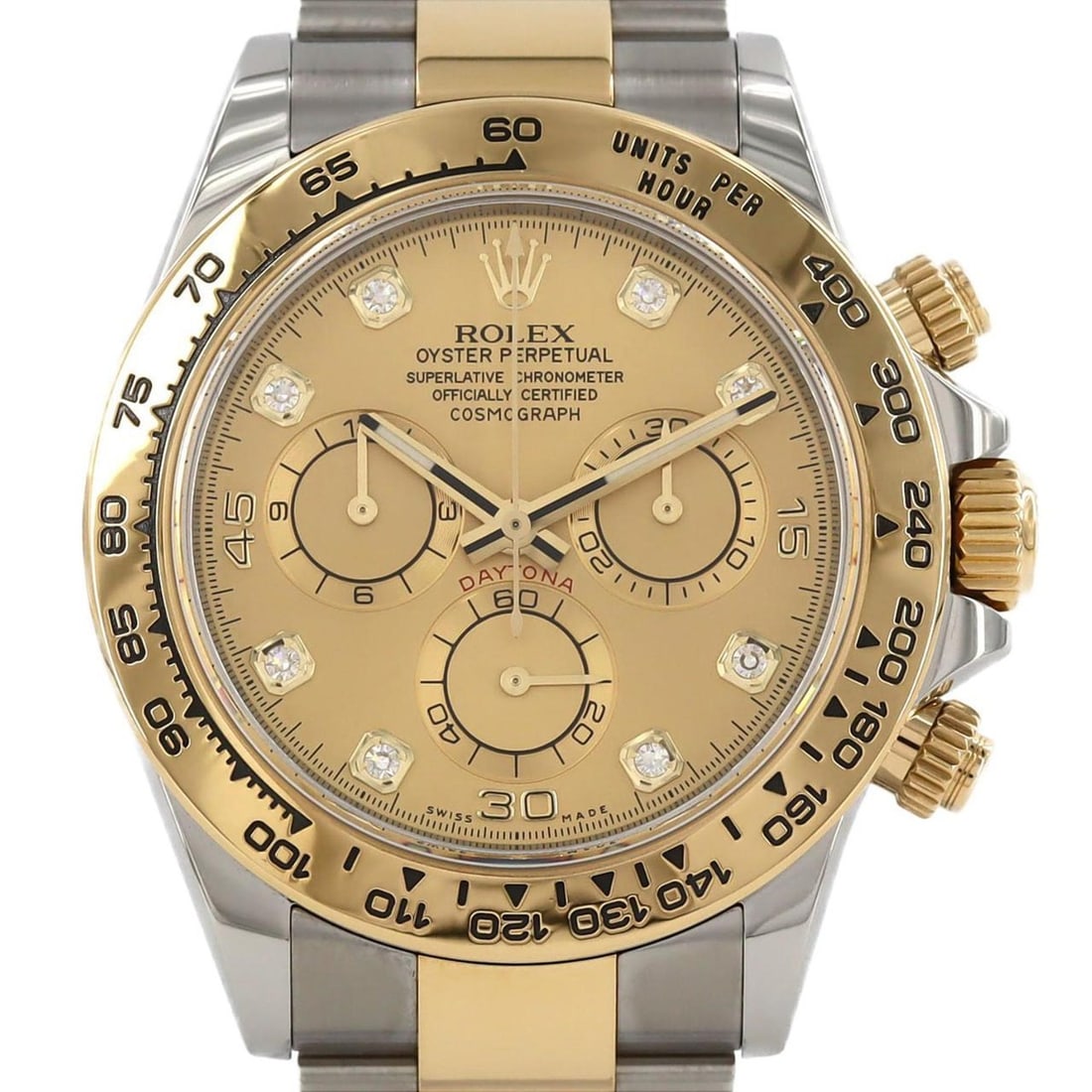Rolex Daytona 116503G SSxYG Watch Automatic Random Number: --- Catalog ---Category: SizeWrist Size: 20cm / 7.87''Case Diameter: 40mm / 1.57''Category: DesignType: WristwatchGender: MenGemstone: DiamondColor (Dial): GoldMaterial (Band): Stainless steel, Yellow
