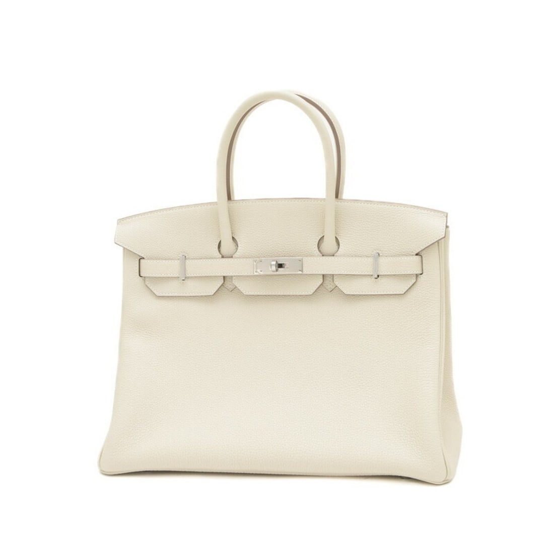 Hermes Birkin 35 Handbag Togo Cre W Engraved: --- Catalog ---Category: SizeSize (HxWxD): 25cm x 35cm x 18cm / 9.84'' x 13.77'' x 7.08''Category: DesignType: HandbagColor: CreamGender: WomenMaterial: Togo leather Hardware Color: SilverCategory: Ge