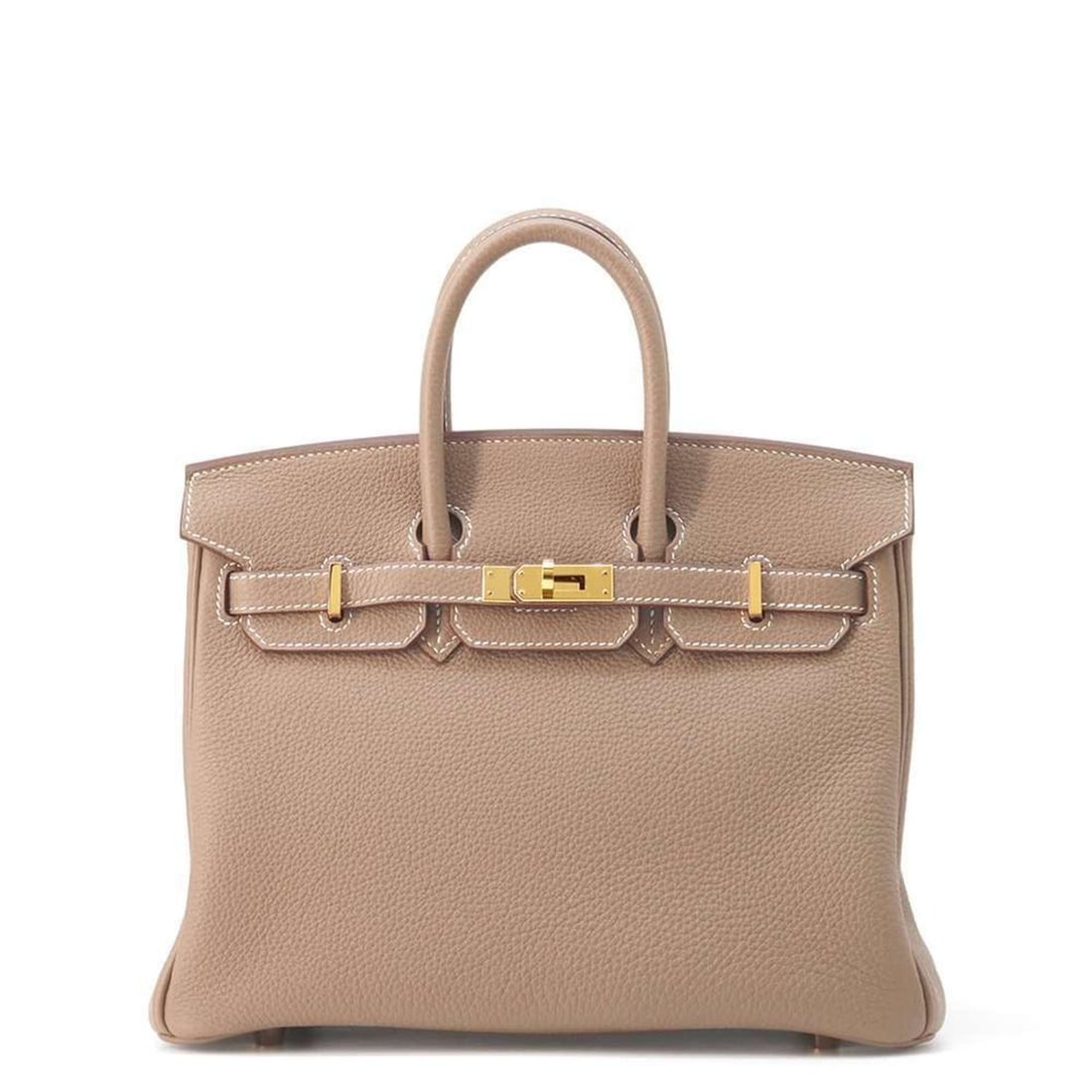 Hermes Birkin 25 Handbag Etoupe Togo B Stamp HERMES: --- Catalog ---Category: SizeSize (HxWxD): 21cm x 25cm x 13cm / 8.26'' x 9.84'' x 5.11''Category: DesignType: HandbagColor: Etoupe grayGender: Women,MenMaterial: Togo leather Category: GeneralBrand: H