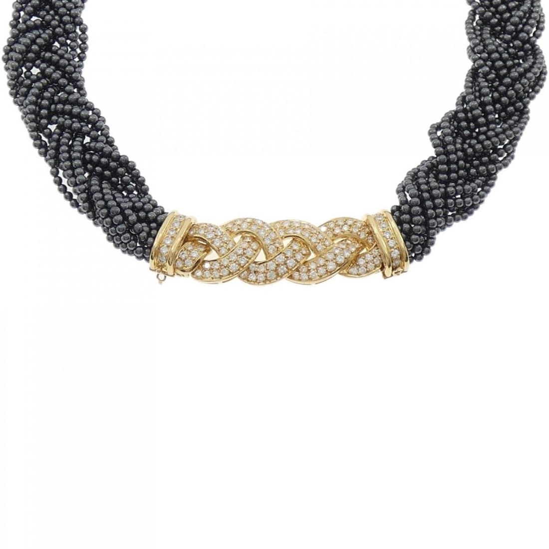 Van Cleef & Arpels Diamond Necklace: --- Catalog ---Category: SizeNeck Circumference: 38 cm / 14.96''Category: DesignColor: Black, Gold, SilverStone: Diamond, HematiteGender: WomenWeight (ct.): 18Necklace Type: NecklaceCategory: GeneralM