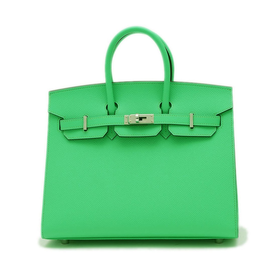 Hermes Birkin 25 Handbag Serie Epson Vert Comic W Engraved: --- Catalog ---Category: SizeSize (HxWxD): 19cm x 25cm x 12.5cm / 7.48'' x 9.84'' x 4.92''Category: DesignType: HandbagGender: WomenMaterial: Epsom leather Hardware Color: SilverCategory: GeneralBrand