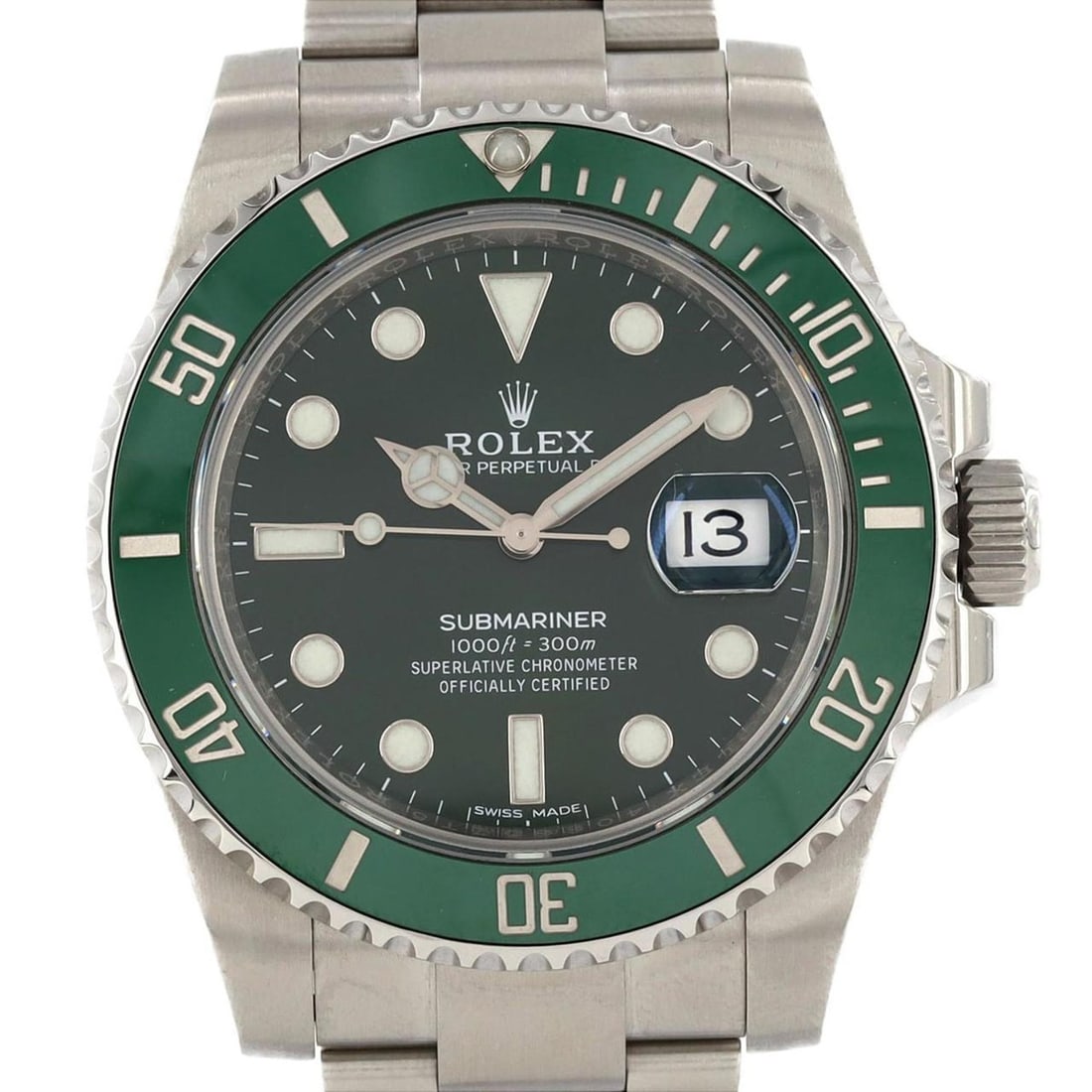 Rolex Submariner Date 116610LV SS Wristwatch Automatic Random Number: --- Catalog ---Category: SizeWrist Size: 20.5cm / 8.07''Case Diameter: 40mm / 1.57''Category: DesignType: WristwatchGender: MenColor (Dial): GreenMaterial (Band): Stainless steelMaterial (Case):