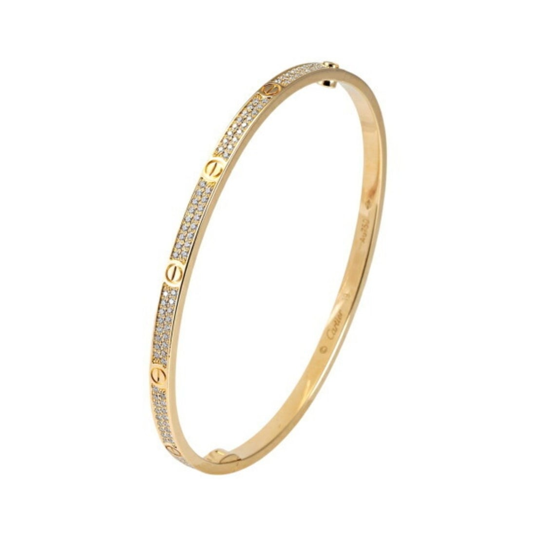 Cartier Love Pavé Small K18YG Yellow Gold Bracelet: --- Catalog ---Category: SizeLength: 19cm / 7.48''Category: DesignType: BangleGender: Women,MenMaterial: Yellow gold (18K)Category: GeneralBrand: Cartier--- Item List ---Section: ConditionRanking: Ran