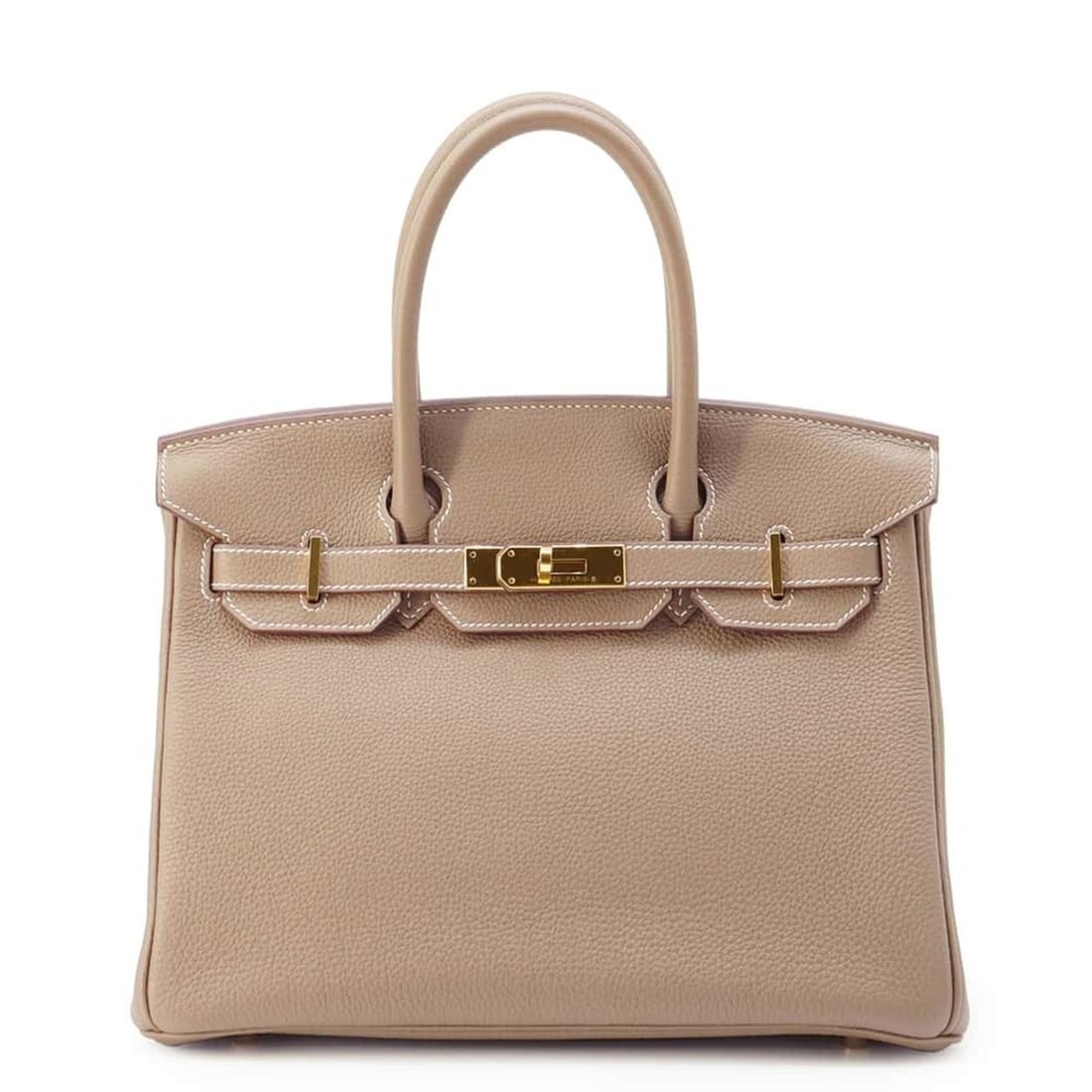 Hermes Birkin 30 Etoupe Togo B stamp HERMES handbag: --- Catalog ---Category: SizeSize (HxWxD): 24cm x 30cm x 15.5cm / 9.44'' x 11.81'' x 6.1''Category: DesignType: HandbagColor: Etoupe grayGender: WomenMaterial: Togo leather Category: GeneralBrand: Her