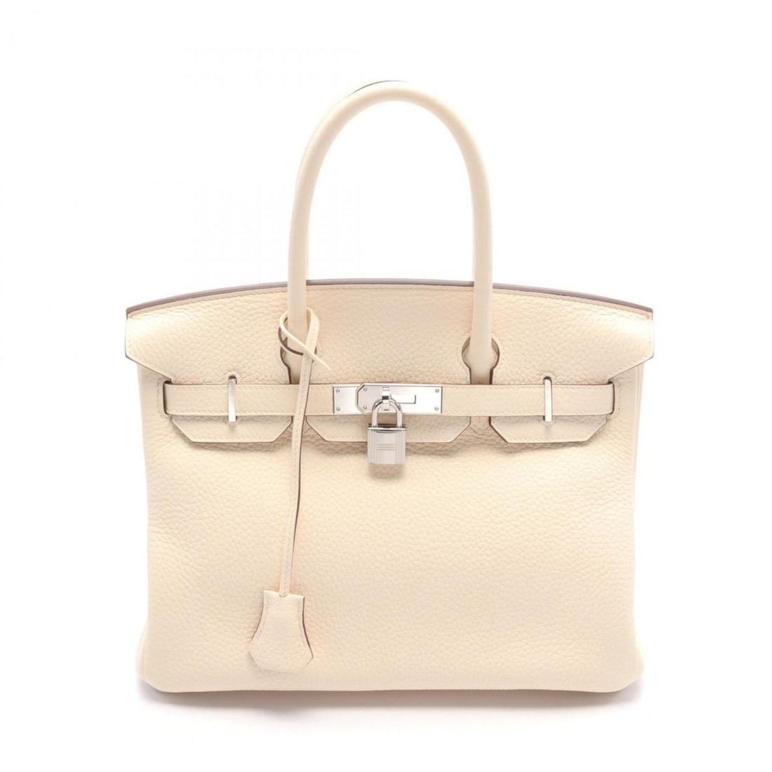 Hermes HERMES Birkin 30 Handbag Bag Taurillon Clemence Women's Ivory: --- Catalog ---Category: SizeSize (HxWxD): 24cm x 30cm x 15cm / 9.44'' x 11.81'' x 5.9''Category: DesignType: HandbagColor: IvoryGender: WomenMaterial: Taurillon clemence leather Hardware Color: Silve