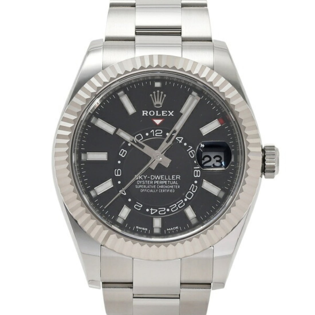 Rolex Sky-Dweller 326934 Bright Black Dial Men's Watch __: --- Catalog ---Category: SizeWrist Size: 19cm / 7.48''Case Diameter: 42mm / 1.65''Category: DesignType: WristwatchGender: MenMaterial (Band): Stainless steel, White goldMaterial (Case): Stainless stee