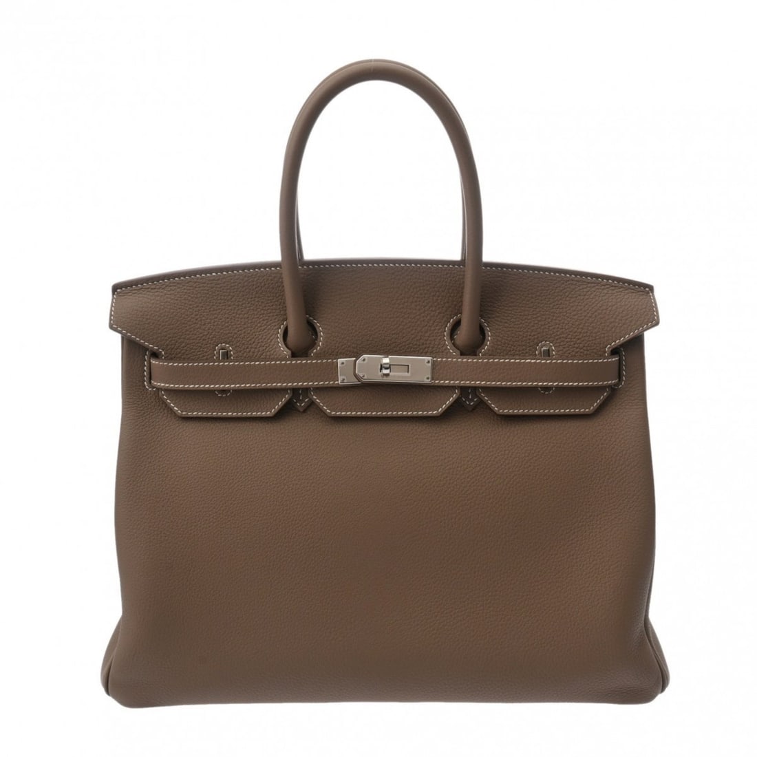 HERMES Hermes Birkin 35 Etoupe A stamp (around 2017) Unisex Togo handbag: --- Catalog ---Category: SizeSize (HxWxD): 25cm x 35cm x 18cm / 9.84'' x 13.77'' x 7.08''Category: DesignType: HandbagColor: Etoupe grayGender: UnisexMaterial: Togo leather Hardware Color: SilverCateg