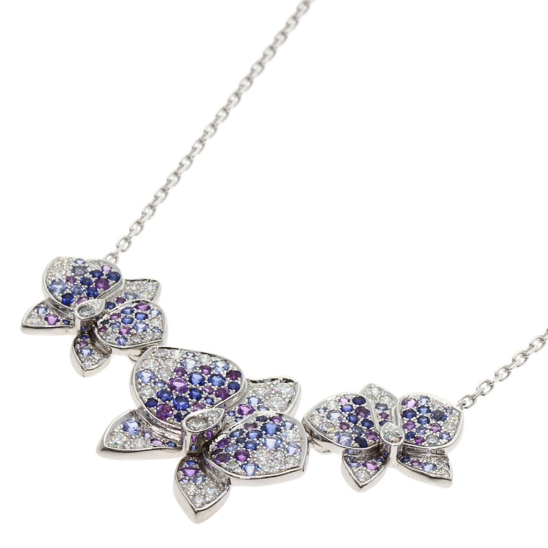 Cartier Caresse d'Orchidées Par Diamond Sapphire Amethyst Necklace 18K White Gold Women's CARTIER: --- Catalog ---Category: DesignColor: WhiteGender: WomenMaterial: White gold (18K)Necklace Type: NecklaceCategory: GeneralBrand: Cartier--- Item List ---Section: ConditionRanking: Rank A Used - A few 