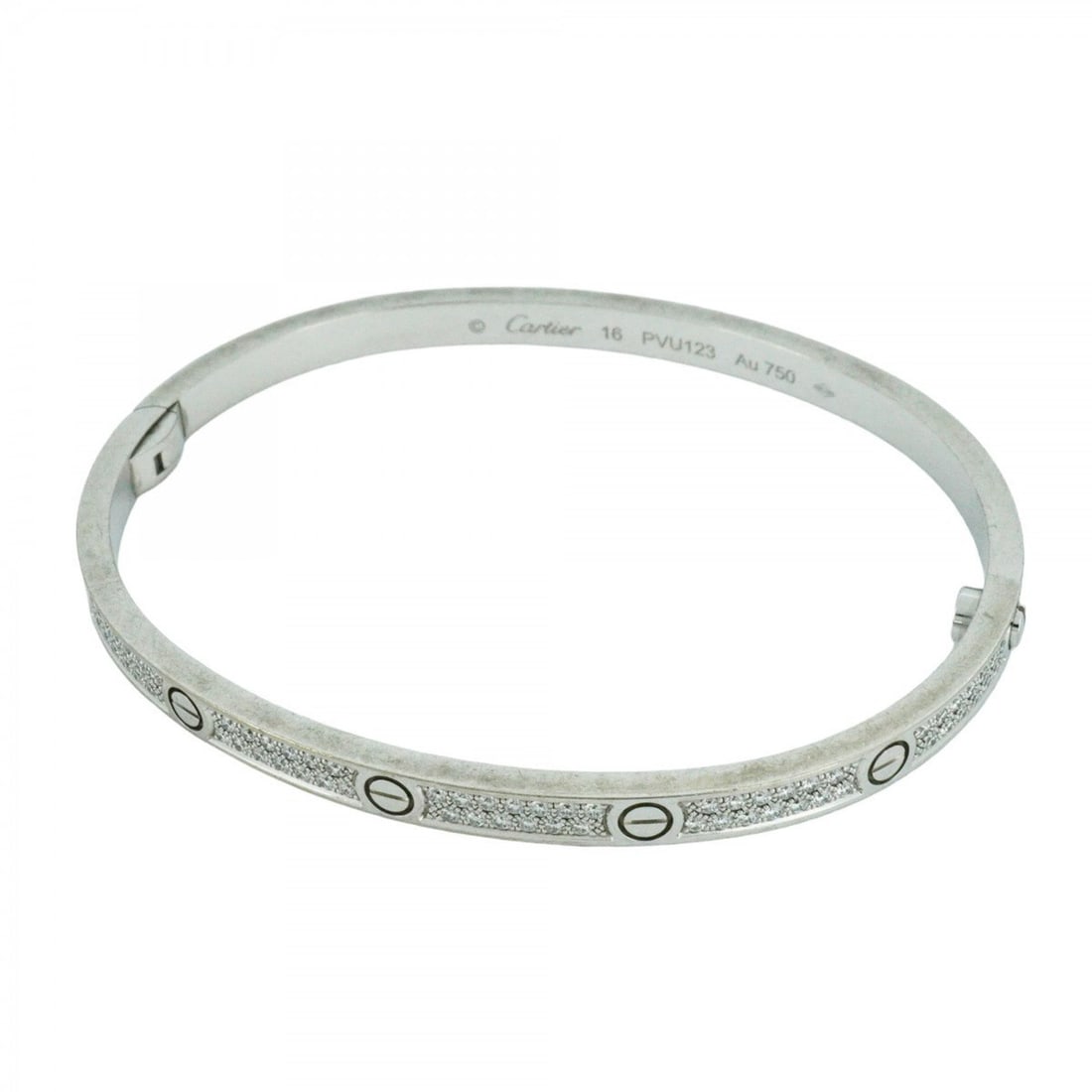 Cartier Bangle Love Bracelet Pavé K18WG White Gold Diamond Ladies: --- Catalog ---Category: SizeLength: 15cm / 5.9''Category: DesignType: BangleStone: DiamondGender: WomenMaterial: White gold (18K)Category: GeneralBrand: Cartier--- Item List ---Section: ConditionRank