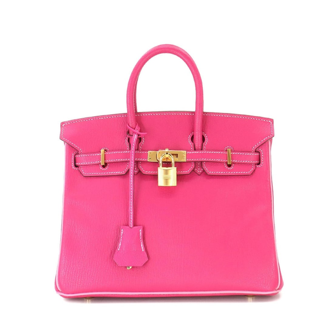 Hermes Birkin 25 Personal SPO Handbag Chevre Rose Shocking Pink O Stamp Gold Hardware: --- Catalog ---Category: SizeSize (HxWxD): 21cm x 25cm x 13cm / 8.26'' x 9.84'' x 5.11''Category: DesignType: HandbagColor: Pink, Rose shockingGender: WomenMaterial: Chevre leather Hardware Color: Gol