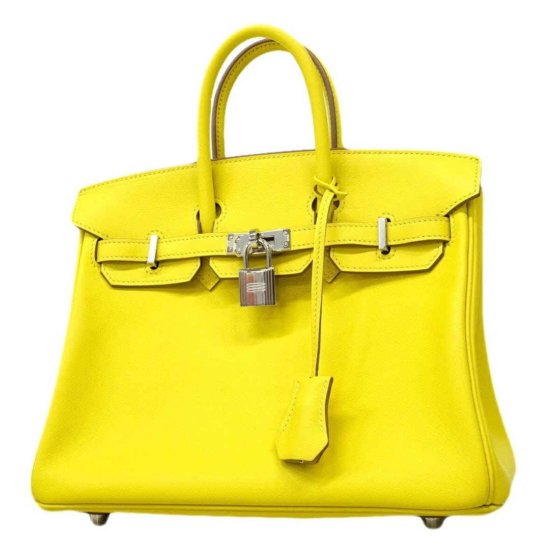 Hermes Birkin 25 Handbag, Swift Leather, Lime, W Stamp, Women's (1 of 11)