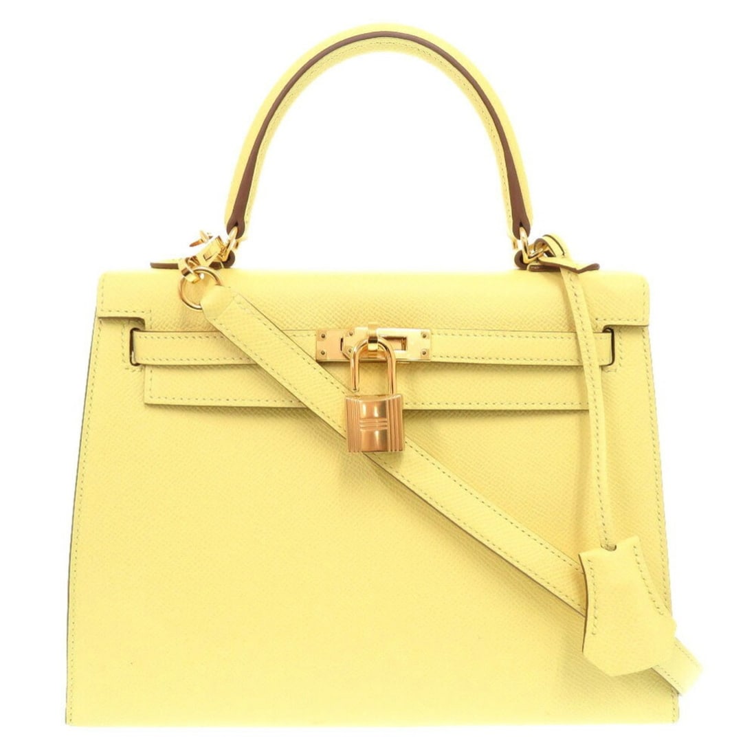 Hermes Kelly 25, Outer Stitching, Epsom Leather, Jaune Poussin, Z Stamp (Made in 2011), Handbag, (1 of 11)