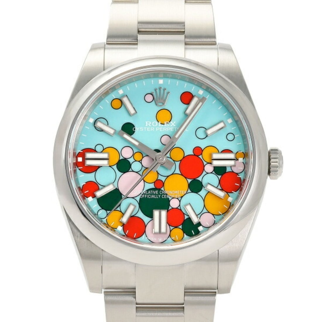 Rolex ROLEX Oyster Perpetual 41 Celebration Motif 124300 Turquoise Blue Bar Dial Wristwatch Men's __: --- Catalog ---Category: SizeCase Diameter: 41mm / 1.61''Category: DesignType: WristwatchGender: MenColor (Dial): Blue, TurquoiseMaterial (Band): Stainless steelMaterial (Case): Stainless