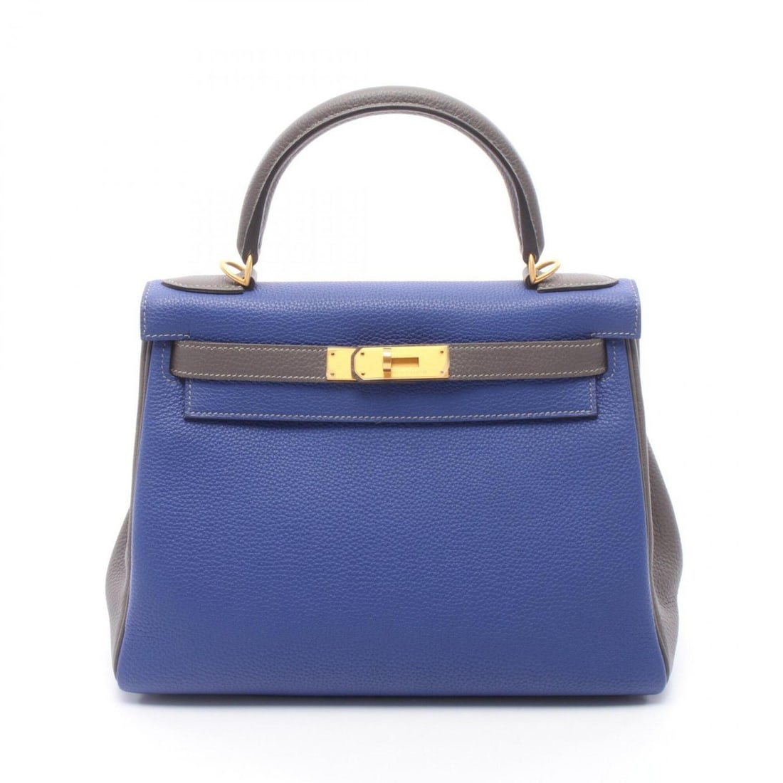 Hermes Kelly 28 Personal Order, Inside Stitching, 2-Way Handbag, Leather, Togo Women's, Blue/Gray: --- Catalog ---Category: SizeSize (HxWxD): 21cm x 28cm x 11cm / 8.26'' x 11.02'' x 4.33''Category: DesignType: HandbagColor: Blue, GrayGender: WomenMaterial: Togo leather Category: GeneralBrand: Herme