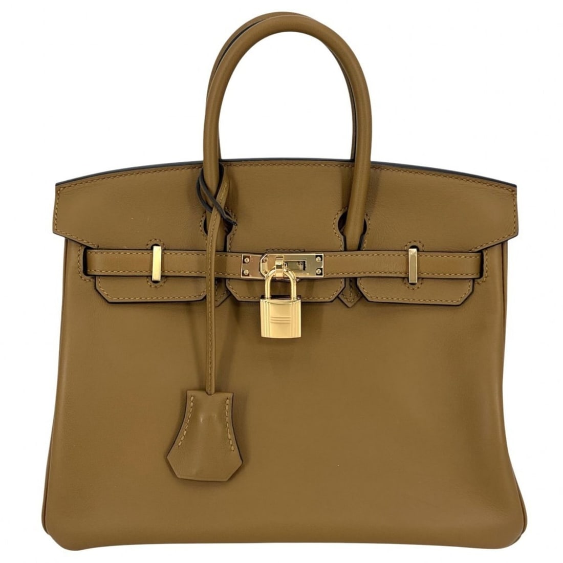 Hermes Birkin 25 handbag for women, with internal stitching, HERMES D stamp, brown leather, gold: --- Catalog ---Category: SizeSize (HxWxD): 18cm x 25cm x 13cm / 7.08'' x 9.84'' x 5.11''Category: DesignType: HandbagColor: BrownGender: WomenMaterial: Leather Category: GeneralBrand: Hermes--- Item L