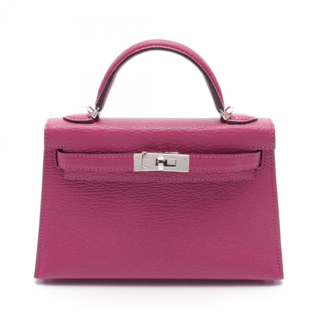 Hermes Kelly 2 Handbag Bag Chevre Ladies Pink: --- Catalog ---Category: SizeSize (HxWxD): 12cm x 18.5cm x 5.5cm / 4.72'' x 7.28'' x 2.16''Category: DesignType: HandbagColor: Pink, Rose PurpleGender: WomenMaterial: Chevre leather Hardware Color: Si