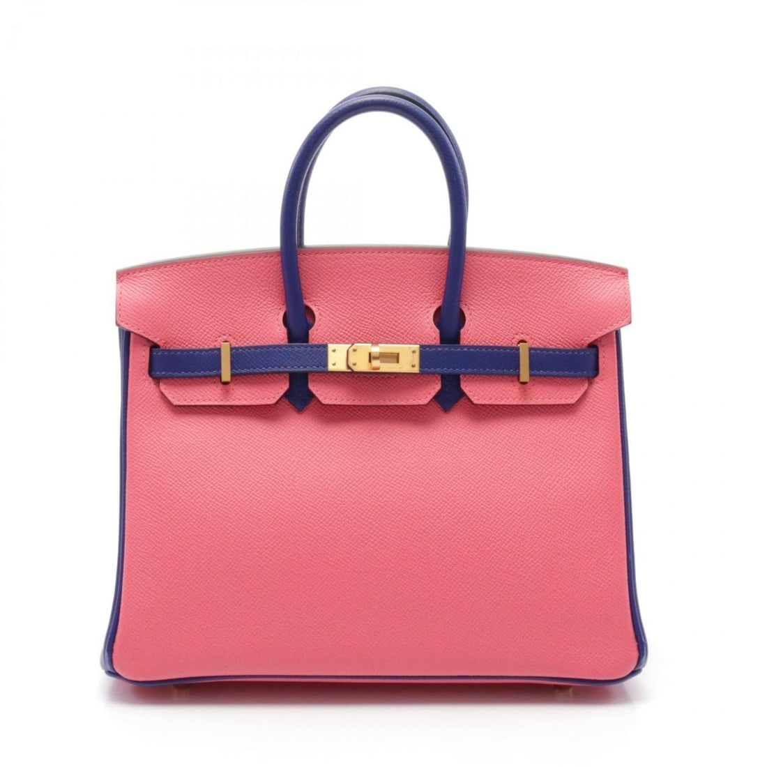 Hermes HERMES Birkin 25 Handbag Bag Leather Epsom Women's Pink Blue Iris: --- Catalog ---Category: SizeSize (HxWxD): 20cm x 25cm x 13cm / 7.87'' x 9.84'' x 5.11''Category: DesignType: HandbagColor: Blue, Iris, PinkGender: WomenMaterial: Leather Hardware Color: GoldLeather/F