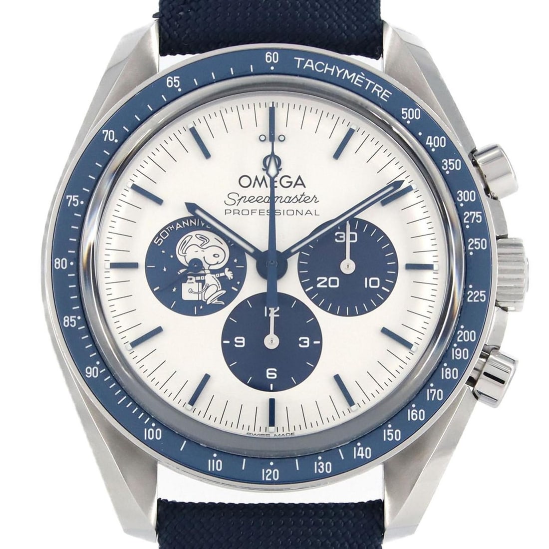 Omega Speedmaster Silver Snoopy Award 310.32.42.50.02.001 SS Wristwatch Manual Winding: --- Catalog ---Category: SizeCase Diameter: 42mm / 1.65''Category: DesignType: WristwatchGender: MenColor (Band): BlueColor (Dial): Blue, SilverMaterial (Case): Stainless steelCategory: GeneralLine: S