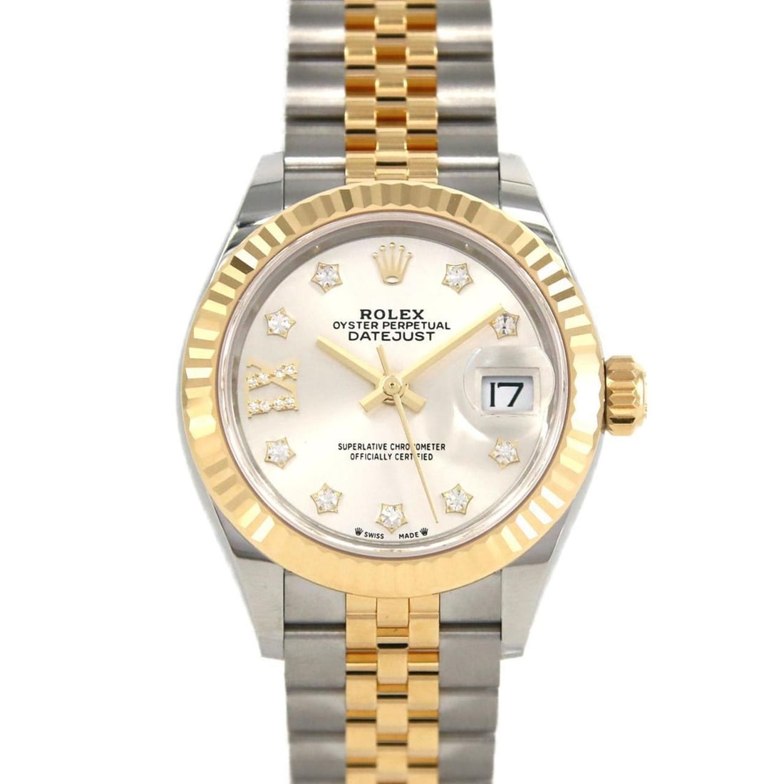 Rolex Datejust 279173G SSxYG Automatic Watch, Random Number: --- Catalog ---Category: SizeWrist Size: 16cm / 6.29''Case Diameter: 28mm / 1.1''Category: DesignType: WristwatchGender: Men,WomenDisplay: AnalogGemstone: DiamondColor (Dial): SilverMaterial (Band):