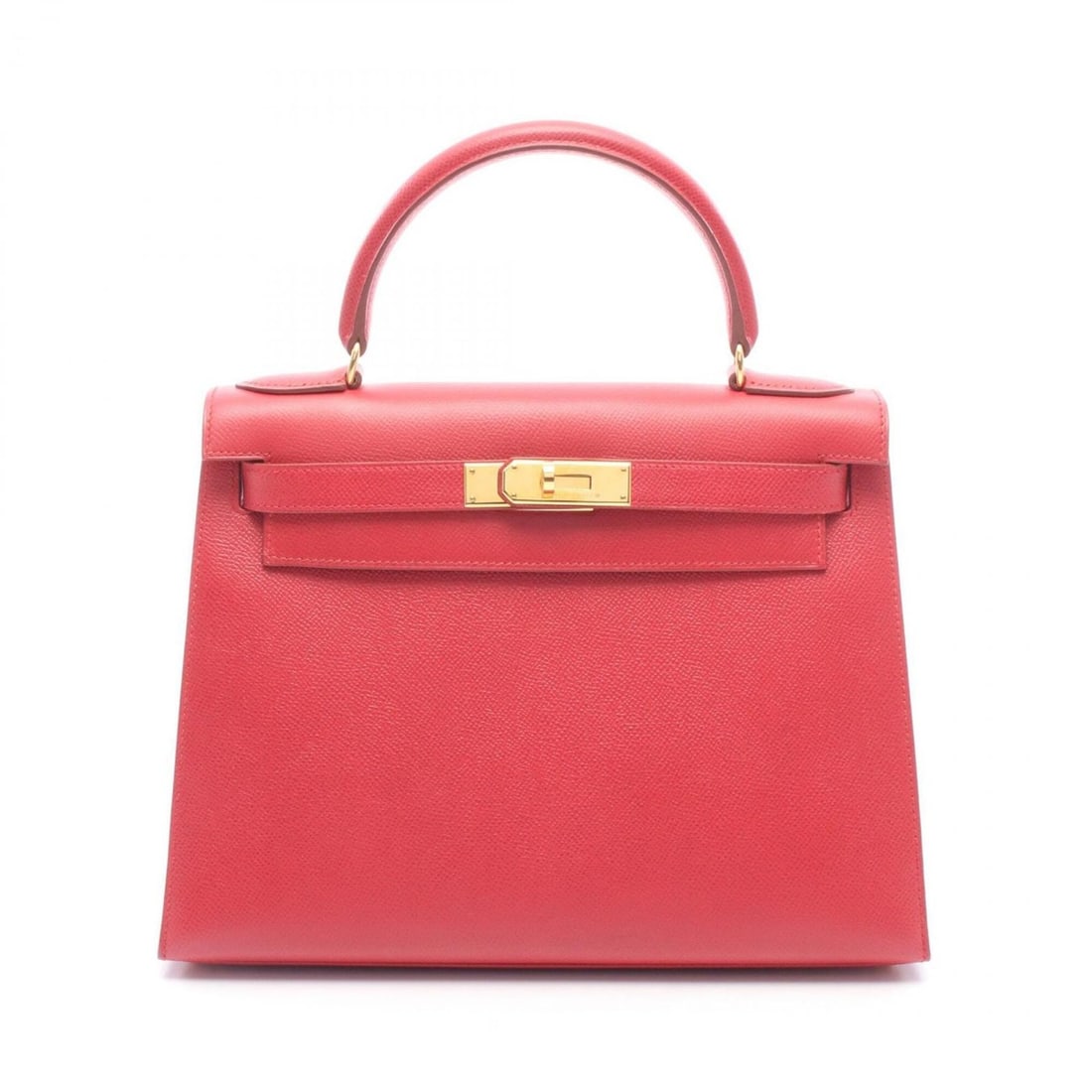 Hermes Kelly 28, 2-way handbag, leather, Courchevel women's, red.: --- Catalog ---Category: SizeSize (HxWxD): 21cm x 28cm x 11cm / 8.26'' x 11.02'' x 4.33''Category: DesignType: HandbagColor: Red color, Rouge vifGender: WomenMaterial: Courchevel leather , Leather Har