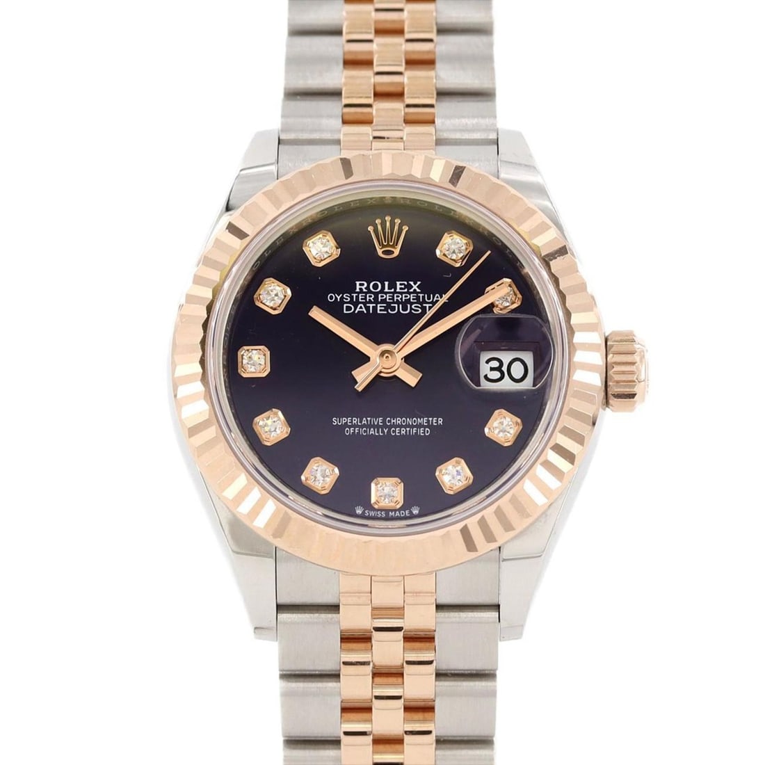 Rolex Datejust 279171G SSxPG Watch Automatic Winding Random Number: --- Catalog ---Category: SizeWrist Size: 16cm / 6.29''Case Diameter: 28mm / 1.1''Category: DesignType: WristwatchGender: WomenColor (Dial): PurpleMaterial (Band): Pink gold, Stainless steelMaterial (C