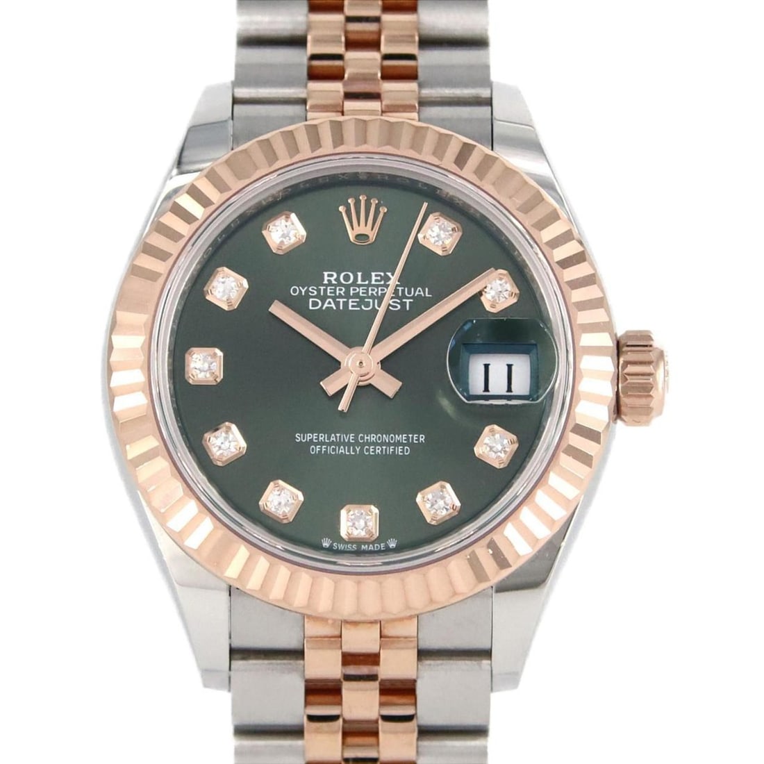 Rolex Datejust 279171G SSxPG Watch Automatic Winding Random Number: --- Catalog ---Category: SizeWrist Size: 16cm / 6.29''Case Diameter: 28mm / 1.1''Category: DesignType: WristwatchGender: WomenColor (Dial): OliveMaterial (Band): Pink gold, Stainless steelMaterial (Ca