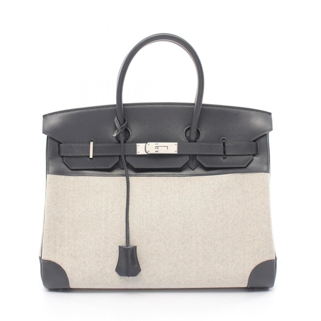 Hermes HERMES Birkin 35 Ecru Handbag Bag Calfskin (Cowhide) Toile H Women's Ivory Gray: --- Catalog ---Category: SizeSize (HxWxD): 28cm x 35cm x 18cm / 11.02'' x 13.77'' x 7.08''Category: DesignType: HandbagColor: Gray, IvoryGender: WomenMaterial: Toile H Category: GeneralBrand: Hermes--