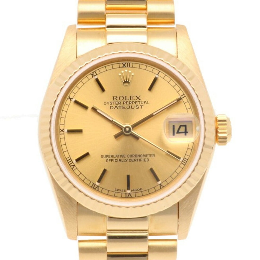 Rolex Datejust Oyster Perpetual Watch 18K 68278 Automatic Unisex ROLEX R serial number 1987-1988: --- Catalog ---Category: SizeWrist Size: 16.5cm / 6.49''Case Diameter: 31mm / 1.22''Category: DesignType: WristwatchGender: Men,WomenMaterial (Band): Yellow gold (18K)Material (Case): Yellow gold (18K