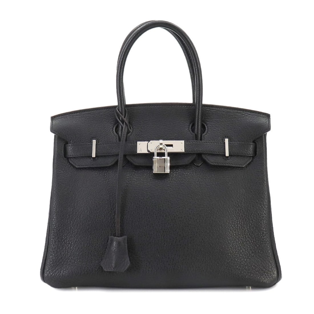 Hermes Birkin 30 Handbag Taurillon Clemence Black ?N Stamp Silver Hardware: --- Catalog ---Category: SizeSize (HxWxD): 24cm x 30cm x 16cm / 9.44'' x 11.81'' x 6.29''Category: DesignType: HandbagColor: BlackGender: Women,MenMaterial: Taurillon clemence leather Hardware Color: 