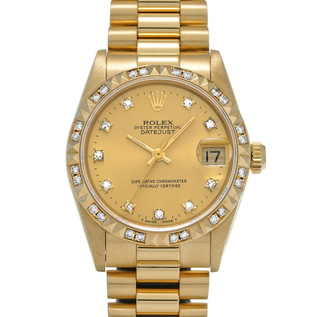 ROLEX Rolex Datejust 68258 Unisex Wristwatch Automatic: --- Catalog ---Category: SizeWrist Size: 17cm / 6.69''Case Diameter: 31mm / 1.22''Category: DesignType: WristwatchGender: UnisexDisplay: AnalogGemstone: Diamond, SapphireColor (Dial): ChampagneCrystal