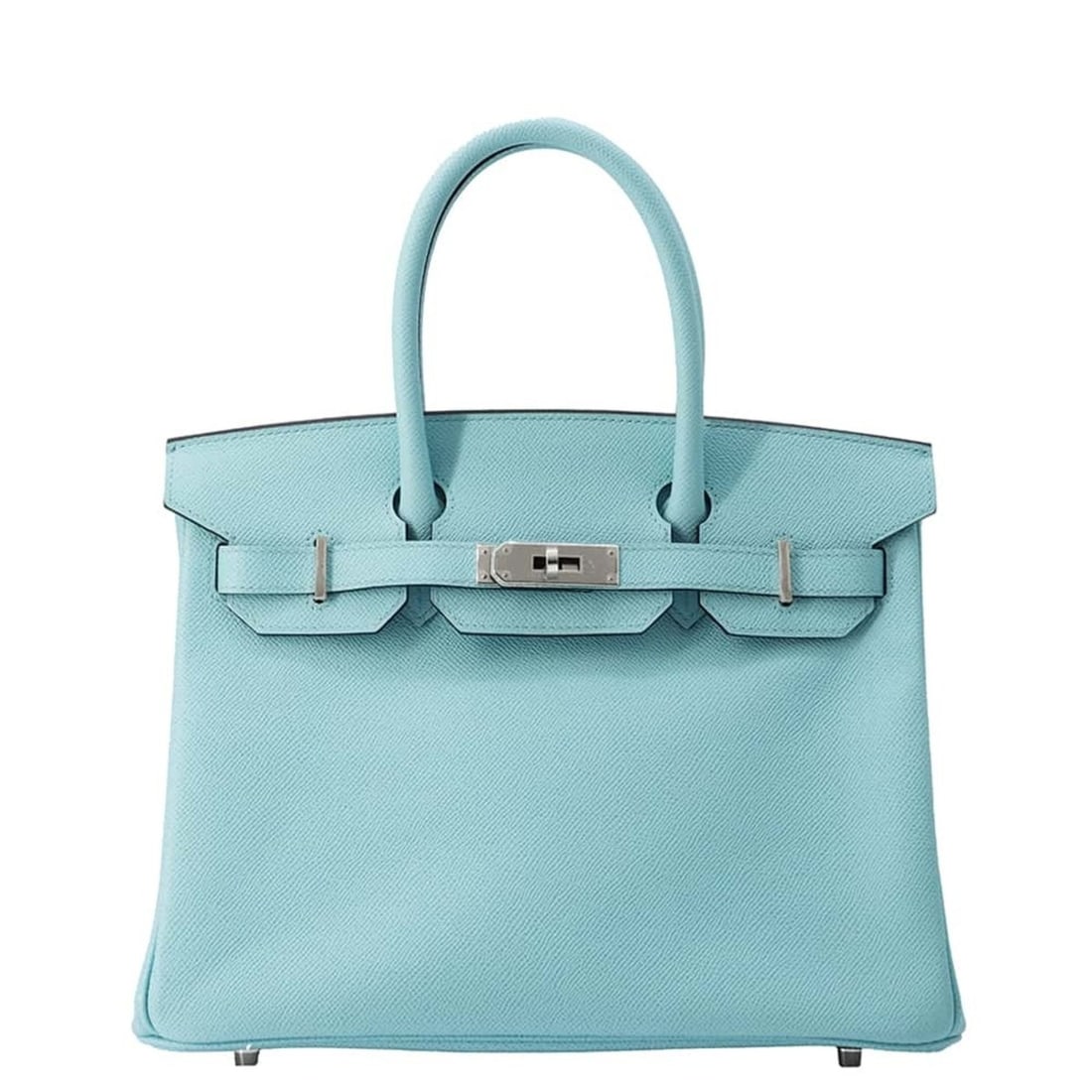 Hermes Birkin 30 Handbag Blue Atoll Epson Y Stamp HERMES: --- Catalog ---Category: SizeSize (HxWxD): 24cm x 30cm x 15.5cm / 9.44'' x 11.81'' x 6.1''Category: DesignType: HandbagColor: Blue atollGender: WomenMaterial: Epsom leather Category: GeneralBrand: Her