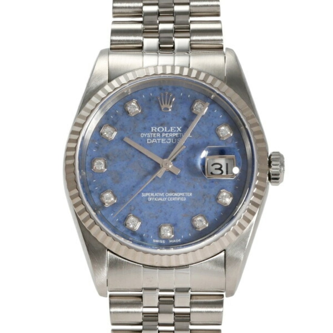 ROLEX Datejust 36 16234G Blue Dial Men's Watch __: --- Catalog ---Category: SizeWrist Size: 18cm / 7.08''Case Diameter: 36mm / 1.42''Category: DesignType: WristwatchGender: MenColor (Dial): BlueMaterial (Band): Stainless steel, White goldMaterial (Cas