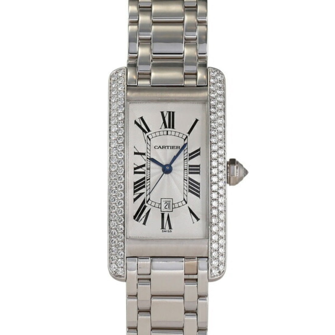 Cartier Tank American MM WB7026L1 Silver Dial Wristwatch for Women __ (1 of 16)