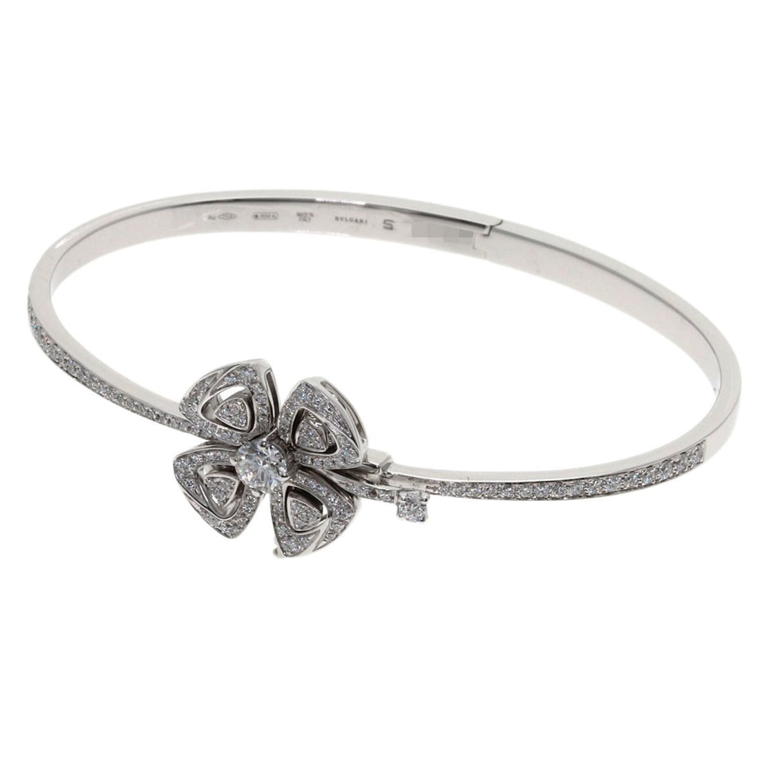 Bulgari Fiorever Diamond S Bracelet 18K White Gold Women's BVLGARI: --- Catalog ---Category: SizeLength: 15cm / 5.9''Category: DesignType: Charm braceletStone: DiamondGender: WomenMaterial: White gold (18K)Category: GeneralBrand: Bvlgari--- Item List ---Section: Condi