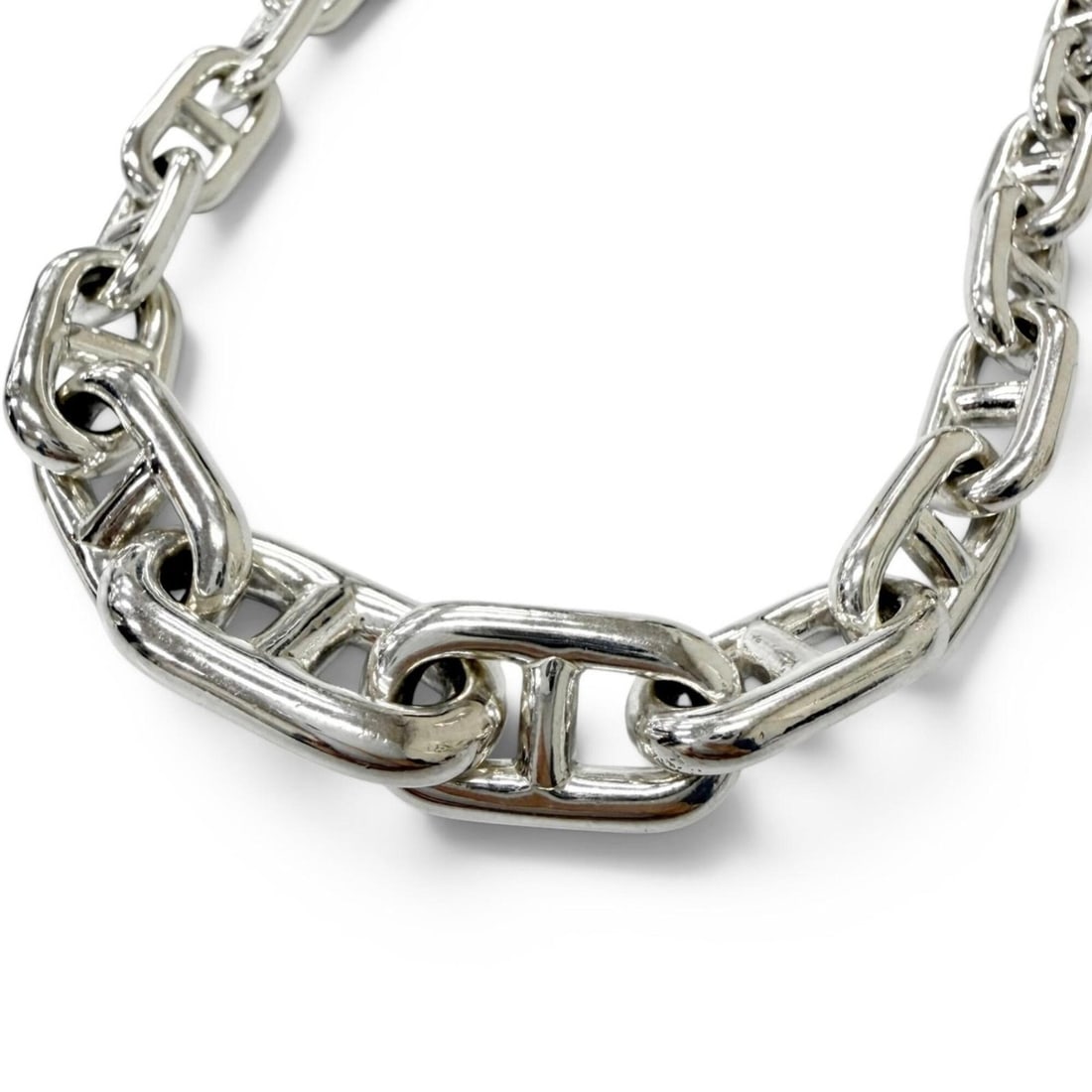 HERMES Vintage SV925 Chaine d'Ancre Crescendo Necklace, Early Edition, 37 Links, Silver, Weight 98g, (1 of 14)