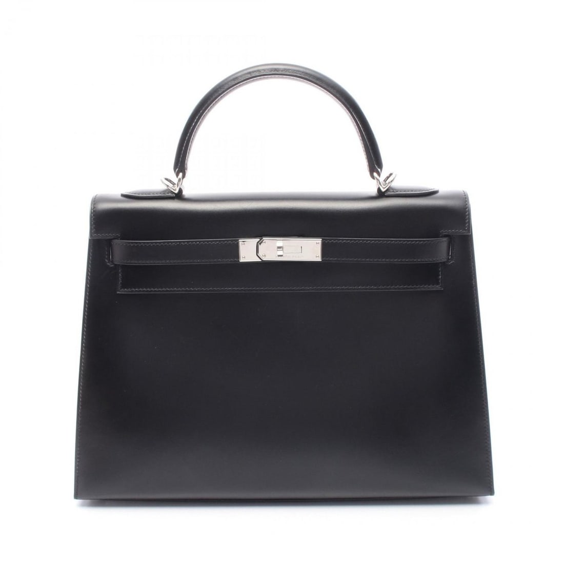 Hermes Hermès Kelly 32 handbag in calfskin box calf leather, black.: --- Catalog ---Category: SizeSize (HxWxD): 23cm x 32cm x 12cm / 9.05'' x 12.59'' x 4.72''Category: DesignType: HandbagColor: BlackGender: WomenMaterial: Box calf leather , Leather Hardware Color: Silv