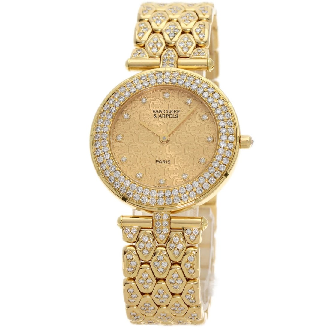 Van Cleef & Arpels 13107B2 Sport 2 Bezel Diamond Watch K18 Yellow Gold K18YG Men's: --- Catalog ---Category: SizeWrist Size: 16cm / 6.29''Category: DesignType: WristwatchGender: MenColor (Dial): GoldMaterial (Band): Yellow gold (18K)Material (Case): Yellow gold (18K)Category: General