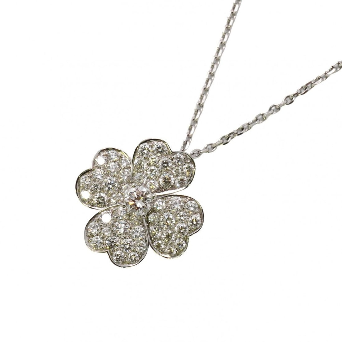 Van Cleef & Arpels Necklace Cosmos Pavé K18WG White Gold Diamond Ladies: --- Catalog ---Category: SizePendant Size: 20.1mm x 20.1mm / 0.79'' x 0.79''Neck Circumference: 37 cm - 41.5 cm / 14.56'' - 16.33''Category: DesignStone: DiamondGender: WomenMaterial: White gold (18K)