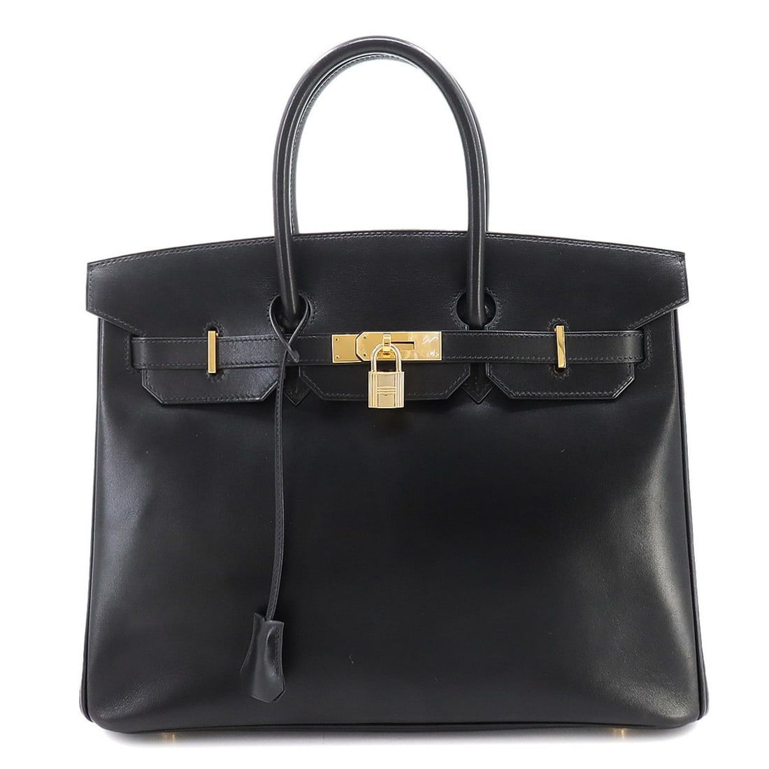 Hermes Birkin 35 handbag, box calf, black, F stamp, gold hardware,: --- Catalog ---Category: SizeSize (HxWxD): 26.5cm x 35cm x 18cm / 10.43'' x 13.77'' x 7.08''Category: DesignType: HandbagColor: BlackGender: WomenMaterial: Box calf leather Hardware Color: