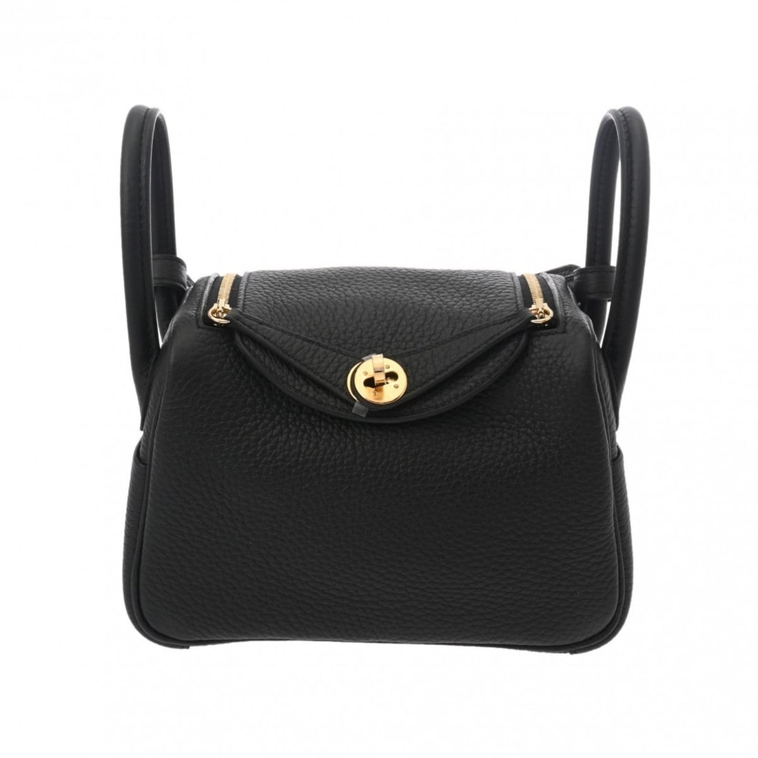 HERMES Lindy Black W Stamp (around 2024) Women's Taurillon Clemence Bag (1 of 15)