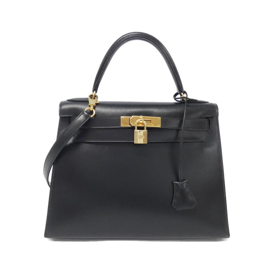 Hermes Kelly 28cm 001848CC Handbag: --- Catalog ---Category: SizeSize (HxWxD): 21cm x 28cm x 11.5cm / 8.26'' x 11.02'' x 4.52''Category: DesignType: HandbagColor: BlackGender: WomenMaterial: Box calf leather Hardware Color: GoldCategory