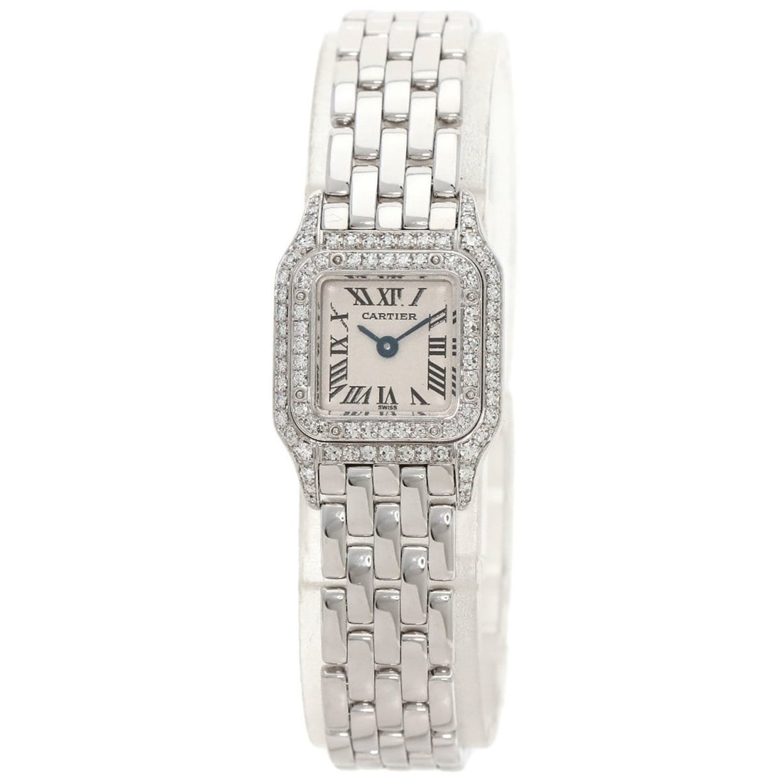 Cartier WF3210F3 Panthere Diamond Watch, K18 White Gold, K18WG, Diamond, Women's: --- Catalog ---Category: SizeWrist Size: 14.5cm / 5.7''Case Diameter: 23.6mm / 0.93''Category: DesignType: WristwatchColor: WhiteGender: WomenDisplay: AnalogGemstone: DiamondColor (Dial): SilverMateri