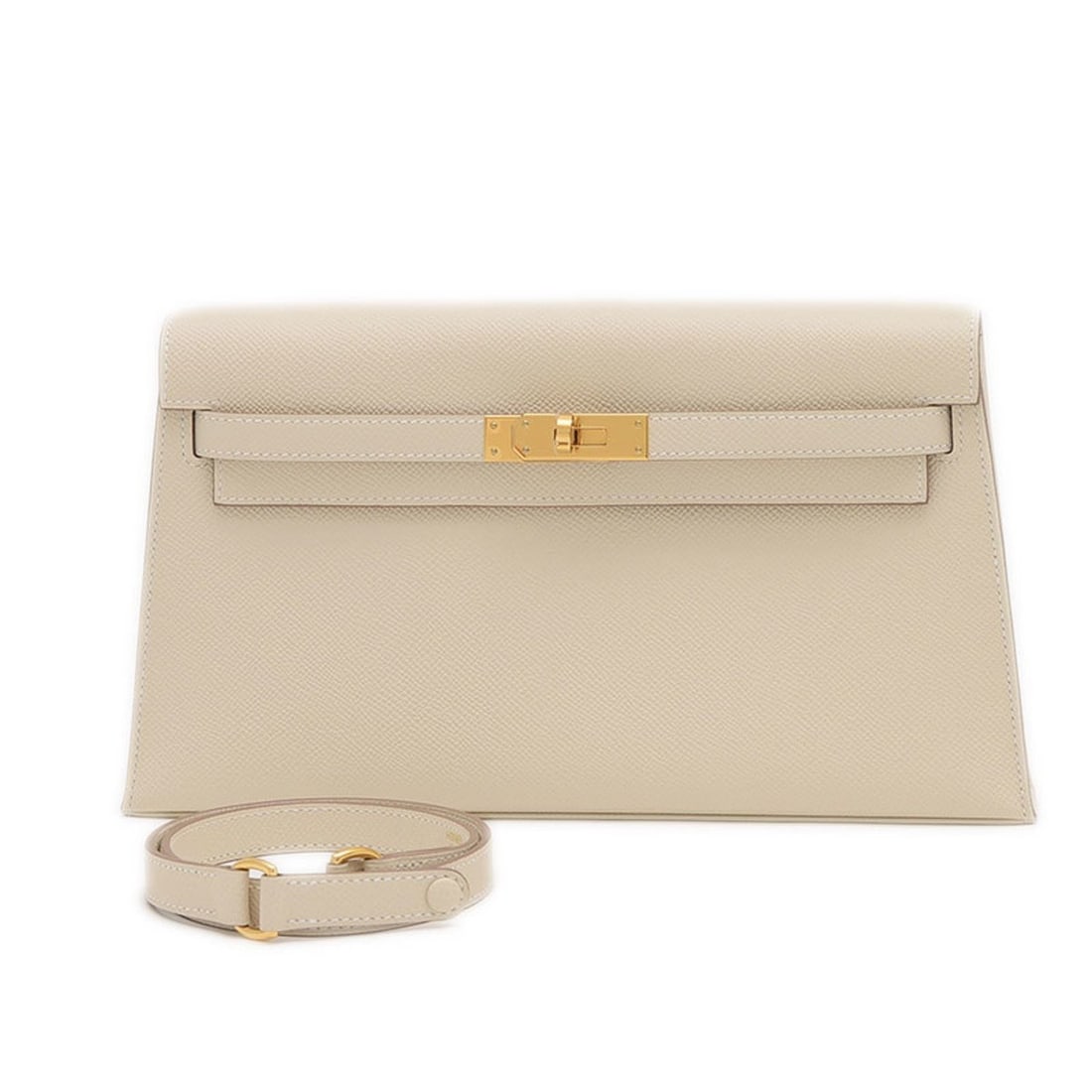 Hermes Kelly Elan Clutch Bag Epson Cre W Engraved: --- Catalog ---Category: SizeSize (HxWxD): 15cm x 28cm x 4cm / 5.9'' x 11.02'' x 1.57''Category: DesignType: Clutch bag, Shoulder bagGender: WomenMaterial: Epsom leather Hardware Color: GoldCategory: 