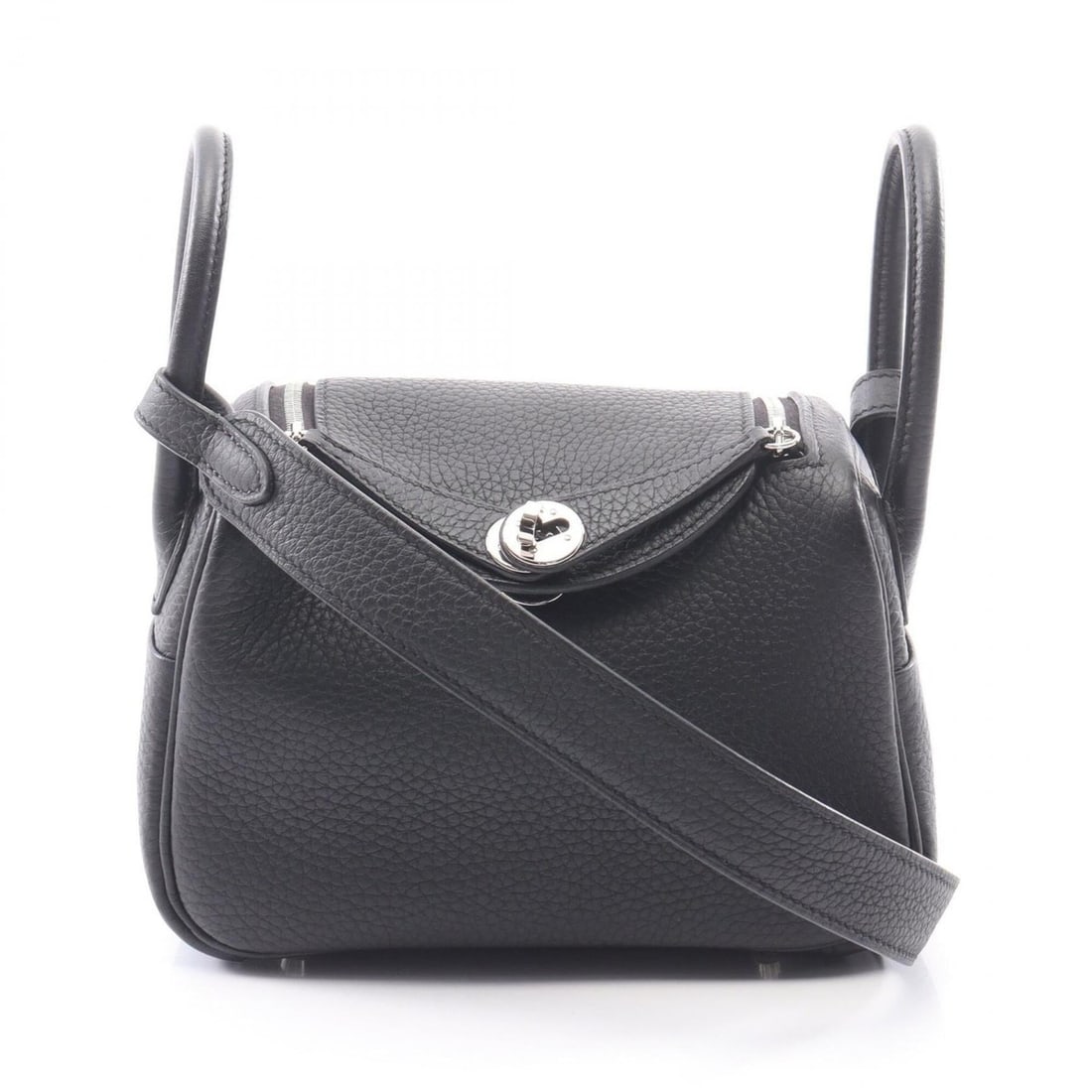 Hermes Lindy Mini Shoulder Bag/Handbag, Leather, Taurillon Clemence, Women's, Black: --- Catalog ---Category: SizeSize (HxWxD): 13cm x 17.5cm x 9cm / 5.11'' x 6.88'' x 3.54''Strap Length: 118cm / 46.45''Handle Length: 22cm / 8.66''Category: DesignType: Handbag, Shoulder bagColor: Blac