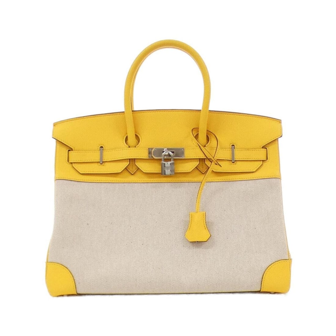 Hermes Birkin 35cm handbag: --- Catalog ---Category: SizeSize (HxWxD): 25cm x 35cm x 18cm / 9.84'' x 13.77'' x 7.08''Category: DesignType: HandbagColor: JauneGender: WomenMaterial: Toile H , Epsom leather Hardware Color: SilverC