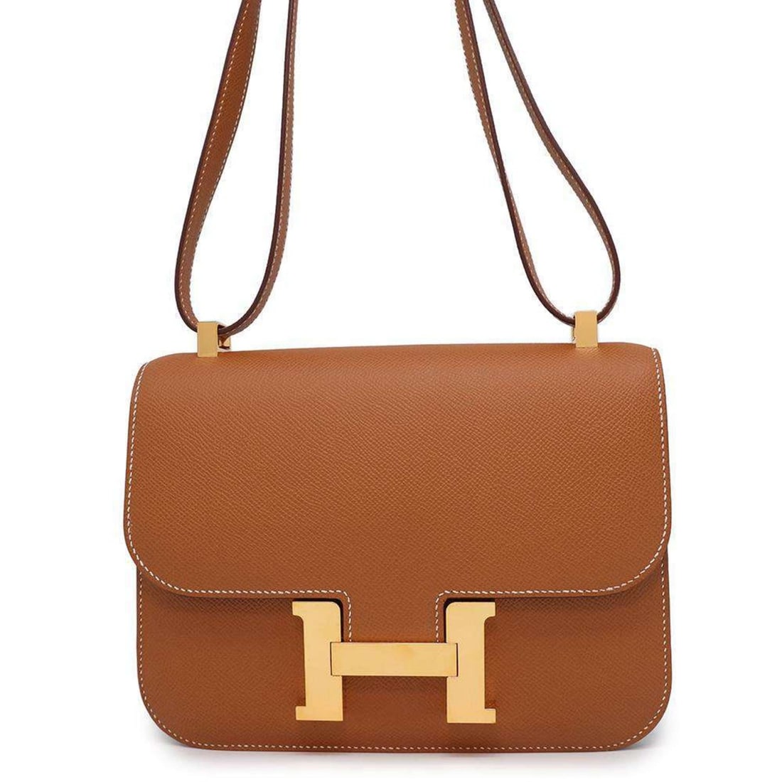 Hermes Constance 24 Miroir Gold Epson U Stamp: --- Catalog ---Category: SizeSize (HxWxD): 17cm x 23cm x 4.5cm / 6.69'' x 9.05'' x 1.77''Category: DesignType: Handbag, Shoulder bagColor: Brown, GoldGender: WomenMaterial: Epsom leather Hardware Colo