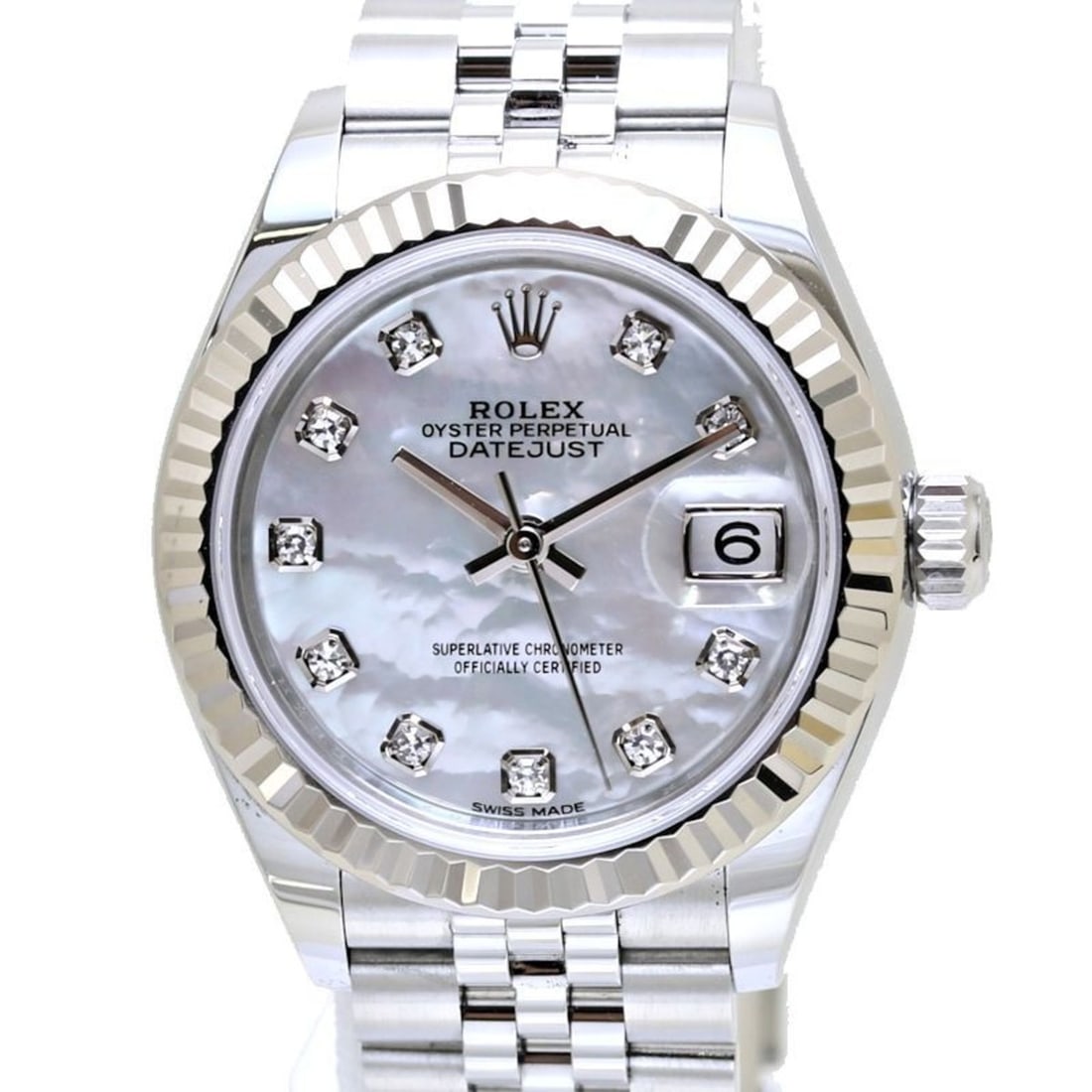 ROLEX Rolex Datejust 28 279174NG 10P Diamond White Shell K18WG Gold x Stainless Steel Ladies 39674 (1 of 13)